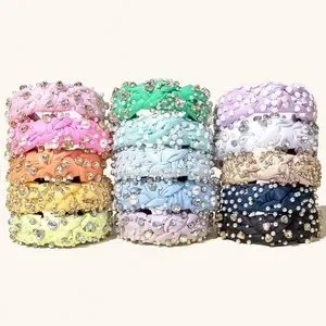 LELE SADOUGHI X STONEY CLOVER AVOCADO PEARL & CRYSTAL HEARTS KNOTTED HEA… Stoney Clover Lane | Accessories | Lele Sadoughi X Stoney  main image 4